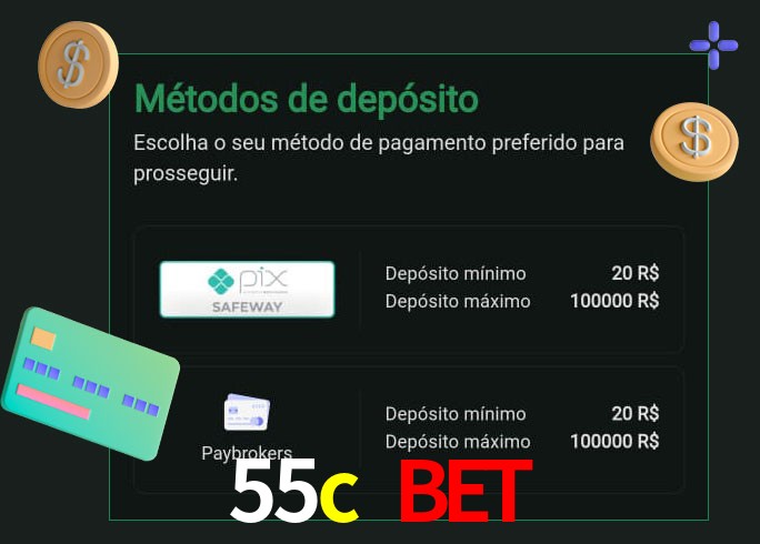 O cassino 55c bet oferece uma grande variedade de métodos de pagamento